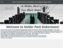 Tablet Screenshot of holderparkdobermans.com